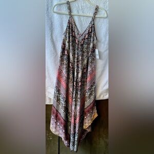 New York & Company Asymmetrical Black and White Maxi Dress